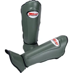 Twins Slim-Fit Olive Shin Guards -Boxing Discount Store SGL10 OLV c 1