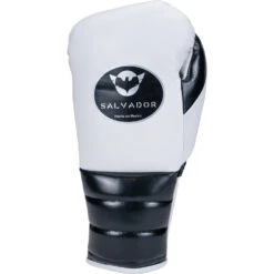 Salvador HF White/Black Lace Up Training Gloves -Boxing Discount Store SHF LC WB c 2