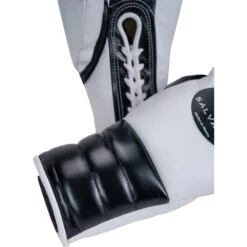 Salvador HF White/Black Lace Up Training Gloves -Boxing Discount Store SHF LC WB c 9