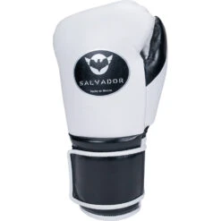 Salvador HF White/Black Velcro Training Gloves -Boxing Discount Store SHF VEL WB c 2