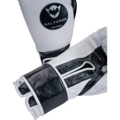 Salvador HF White/Black Velcro Training Gloves -Boxing Discount Store SHF VEL WB c 8