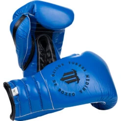 Boxeo TM Special Edition Blue/Black Lace Up Training Gloves