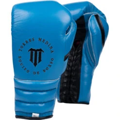 Boxeo TM Special Edition Sky Blue/Black Lace Up Training Gloves -Boxing Discount Store TMSG LC SBBK c 2