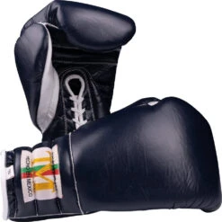 Boxeo TM Navy Blue Lace-Up Training Gloves