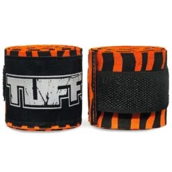 Tuff Elasticised Nylon Orange Tiger Hand Wraps
