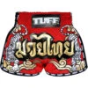 Tuff Double Tiger Red Retro Muay Thai Shorts -Boxing Discount Store TUF MRS301RED c