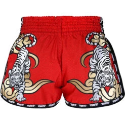 Tuff Double Tiger Red Retro Muay Thai Shorts -Boxing Discount Store TUF MRS301RED c 2