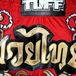Tuff Double Tiger Red Retro Muay Thai Shorts -Boxing Discount Store TUF MRS301RED c 4