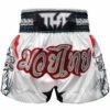 Tuff Double Tiger White Thai Boxing Shorts -Boxing Discount Store TUF MS616WHT c