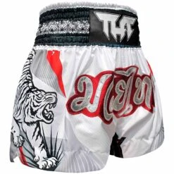 Tuff Double Tiger White Thai Boxing Shorts 10 Tuff Double Tiger White Thai Boxing Shorts -Boxing Discount Store TUF MS616WHT c 2