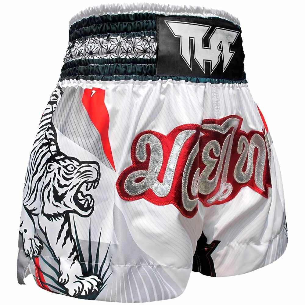 Tuff Double Tiger White Thai Boxing Shorts 5 Tuff Double Tiger White Thai Boxing Shorts - Image 3