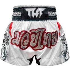 Tuff Double Tiger White Thai Boxing Shorts