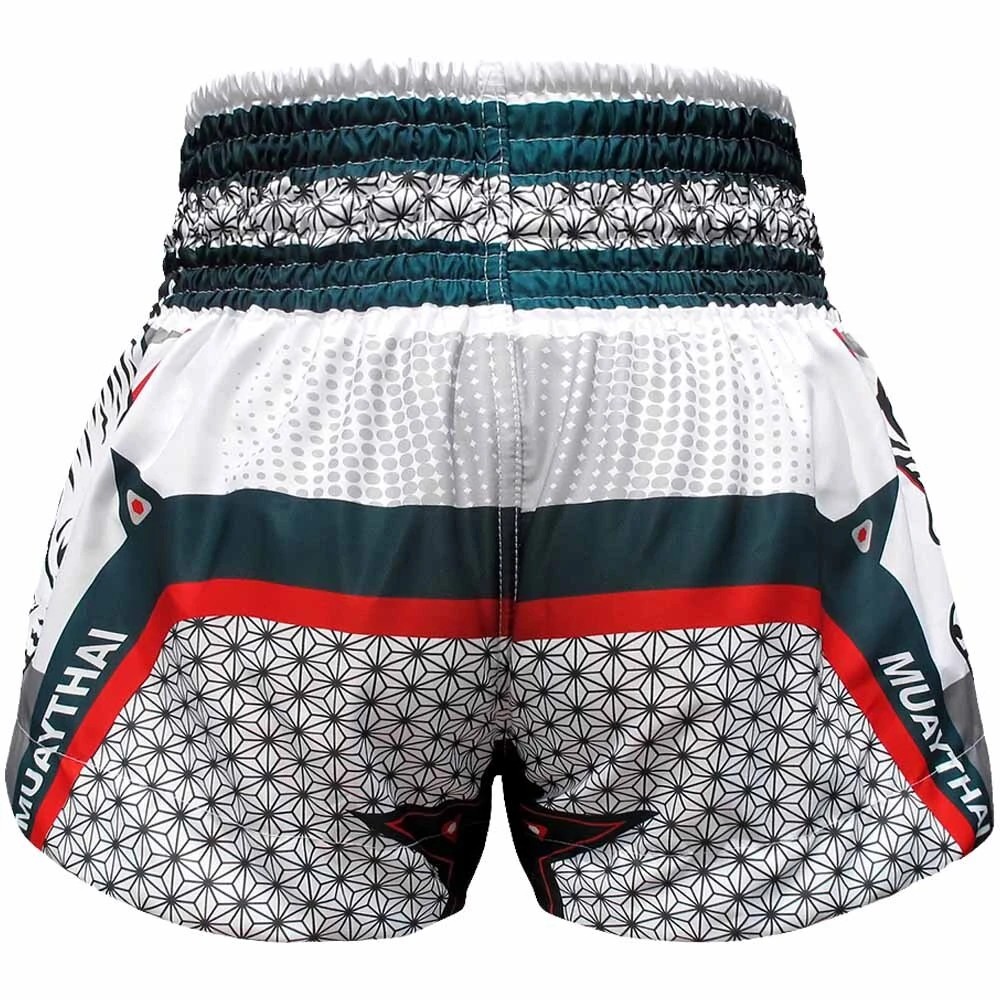 Tuff Double Tiger White Thai Boxing Shorts 6 Tuff Double Tiger White Thai Boxing Shorts - Image 4