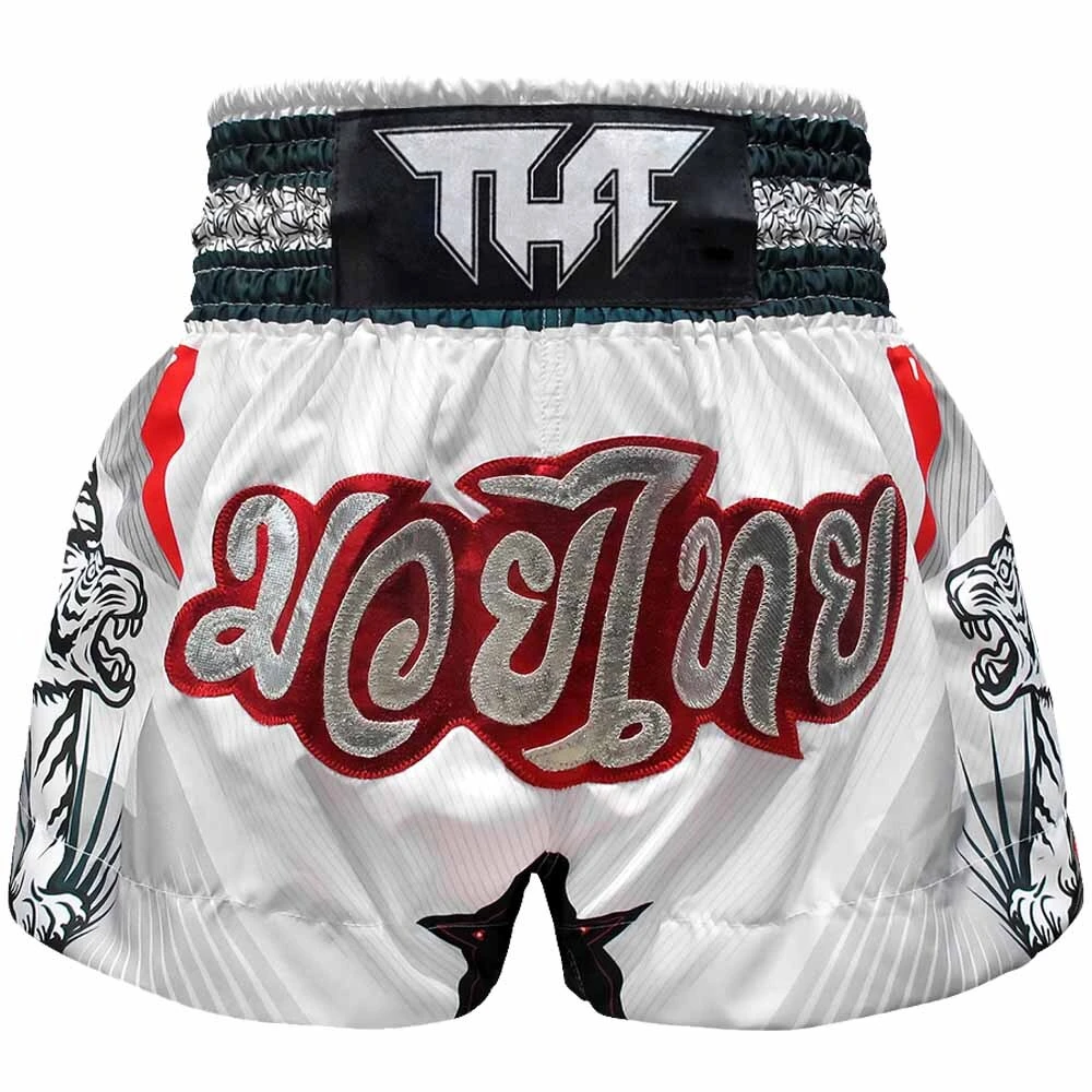 Tuff Double Tiger White Thai Boxing Shorts 3 Tuff Double Tiger White Thai Boxing Shorts
