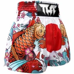 Tuff Japanese Koi Fish White Thai Boxing Shorts -Boxing Discount Store TUF MS637WHT c 2