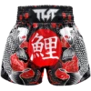 Tuff Japanese Koi Fish Black Thai Boxing Shorts -Boxing Discount Store TUF MS638BLK c