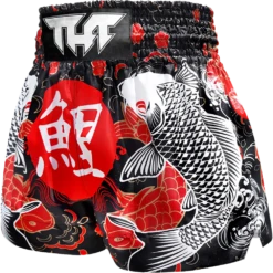 Tuff Japanese Koi Fish Black Thai Boxing Shorts -Boxing Discount Store TUF MS638BLK c 2