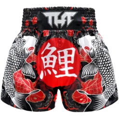 Tuff Japanese Koi Fish Black Thai Boxing Shorts