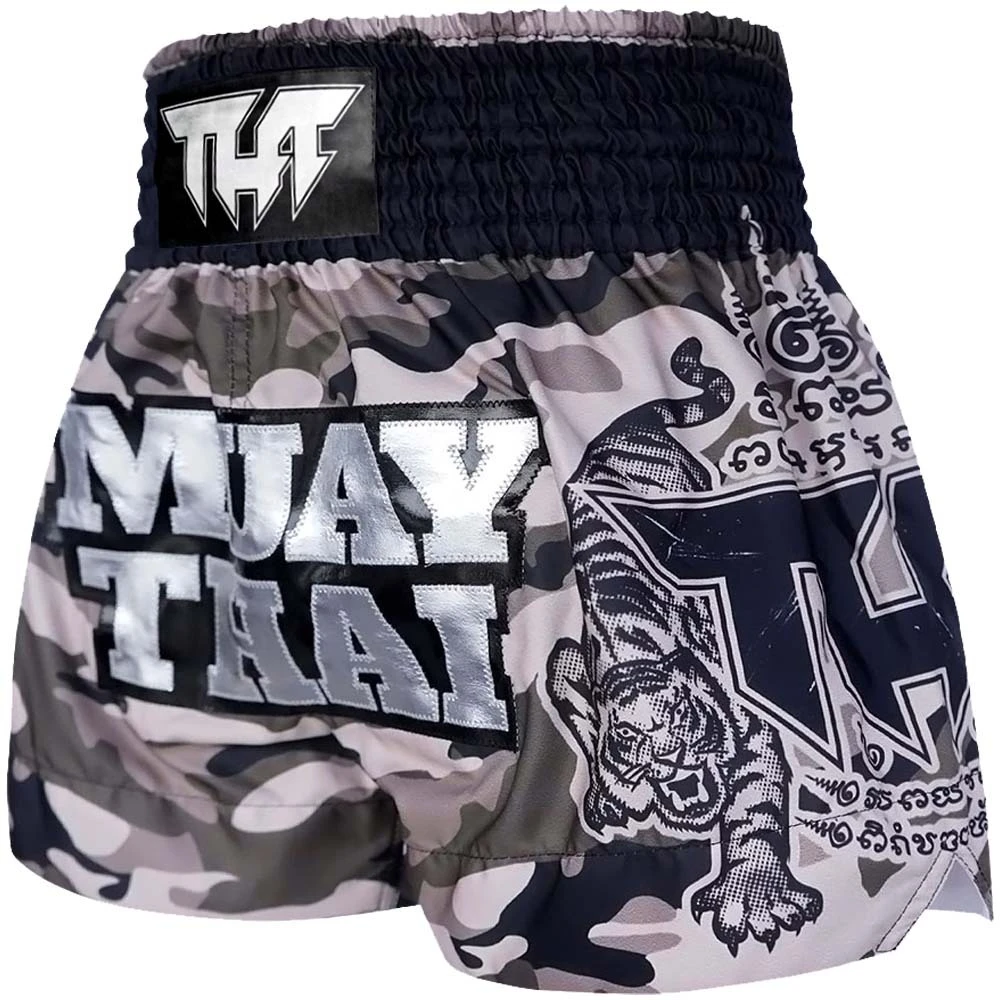 Tuff Grey Camouflage Thai Boxing Shorts 4 Tuff Grey Camouflage Thai Boxing Shorts - Image 2