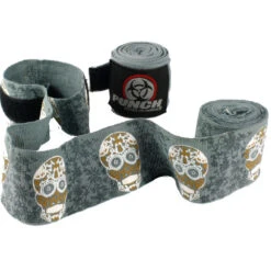 Punch Urban Grey/Gold Skull Art 4M Hand Wraps