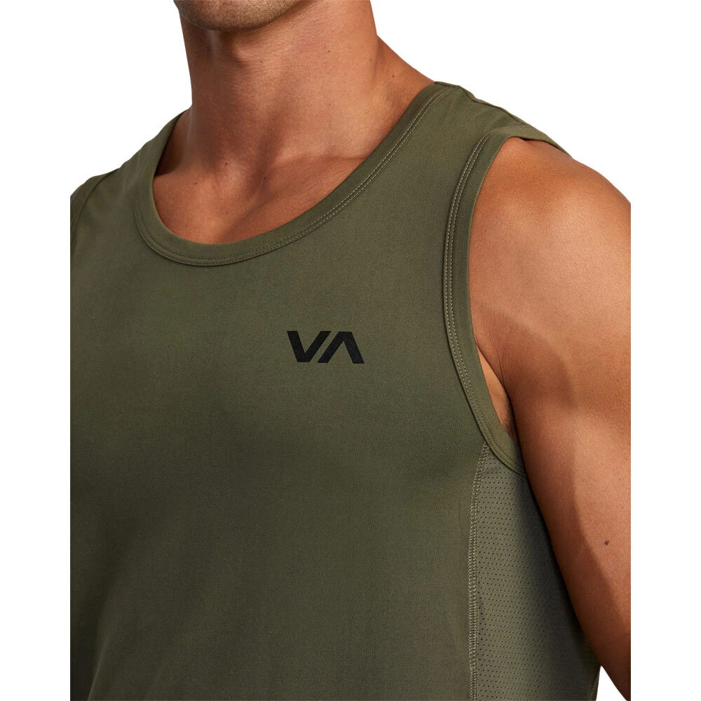 RVCA Sport Vent Olive Tank Top 6 RVCA Sport Vent Olive Tank Top - Image 4