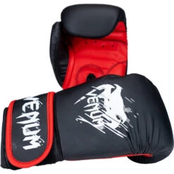 Venum Contender Black/Red Kids Boxing Gloves