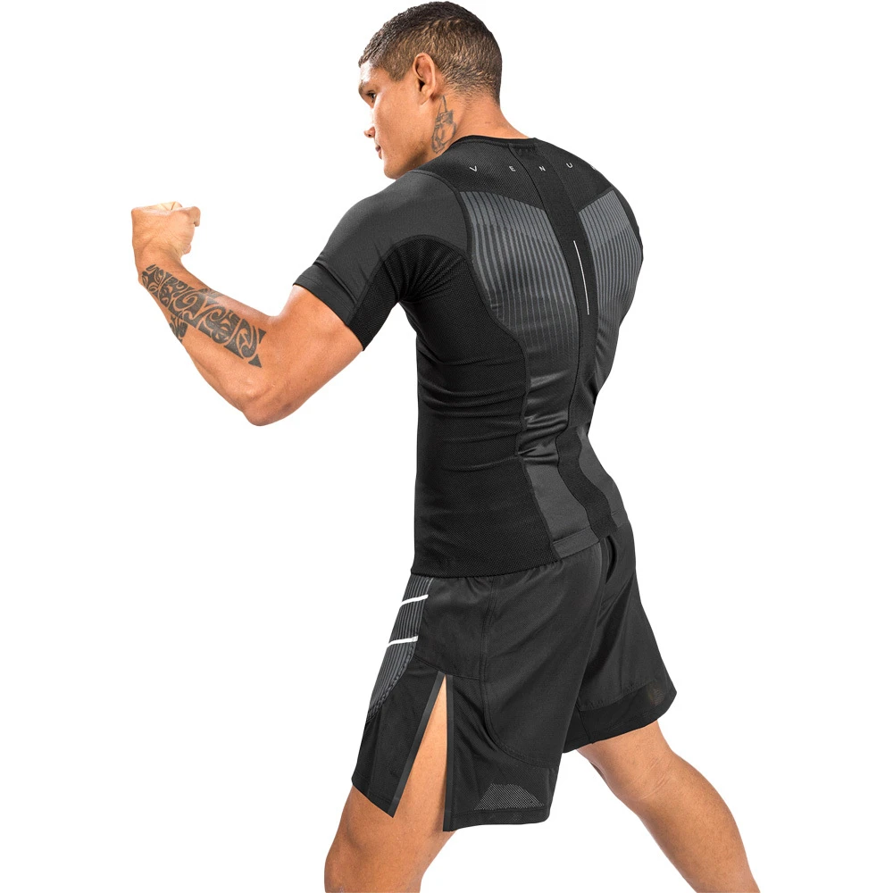 Venum Biomecha Black/Grey Short Sleeve Rash Guard 7 Venum Biomecha Black/Grey Short Sleeve Rash Guard - Image 5