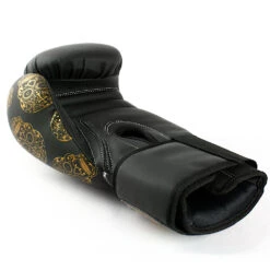 Punch Urban Black/Gold Skulls 12oz Womens Boxing Gloves -Boxing Discount Store WBGGSMB12V30 2