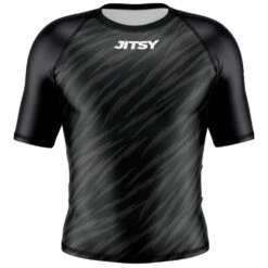 Jitsy Club Zaps Ranked Black Short Sleeve Rash Guard