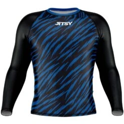 Jitsy Club Zaps Ranked Blue Long Sleeve Rash Guard