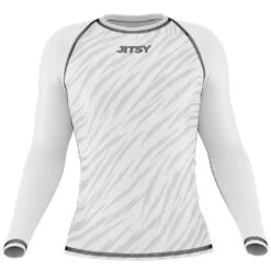 Jitsy Club Zaps Ranked White Long Sleeve Rash Guard